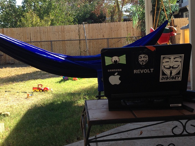 Brian Penny laptop hammock anonymous